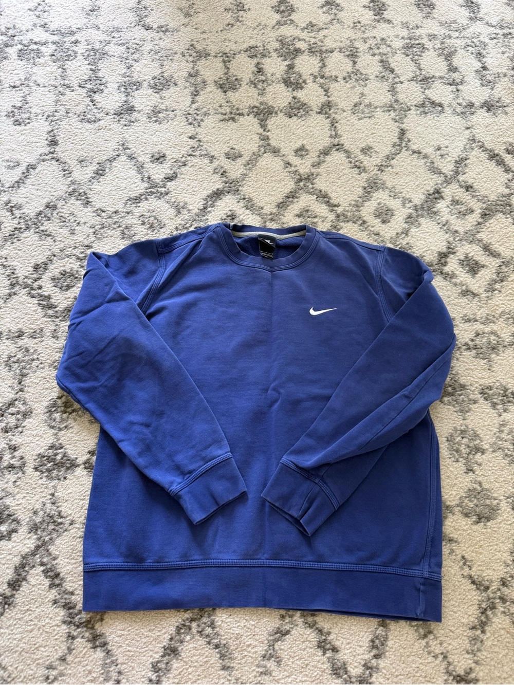 Nike Men’s Royal Blue Crewneck Sweatshirt with White Swoosh
